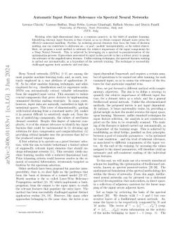 Estimating Global Input Relevance and Enforcing Sparse Representations with a Scalable Spectral Neural Network Approach