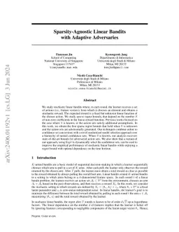 Sparsity-Agnostic Linear Bandits with Adaptive Adversaries