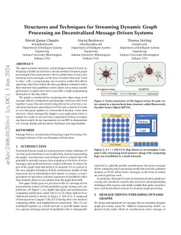 Structures and Techniques for Streaming Dynamic Graph Processing on
  Decentralized Message-Driven Systems