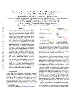 Improving Pseudo Labels with Global-Local Denoising Framework for
  Cross-lingual Named Entity Recognition