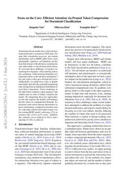 Focus on the Core: Efficient Attention via Pruned Token Compression for
  Document Classification