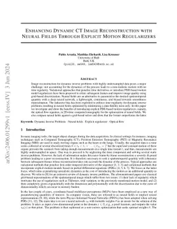 Enhancing Dynamic CT Image Reconstruction with Neural Fields and Optical Flow
