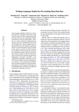 Probing Language Models for Pre-training Data Detection