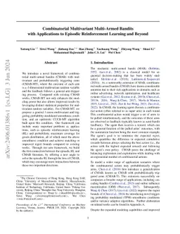 Combinatorial Multivariant Multi-Armed Bandits with Applications to Episodic Reinforcement Learning and Beyond