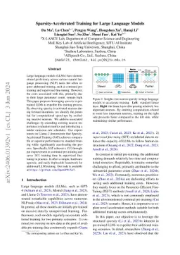 Sparsity-Accelerated Training for Large Language Models