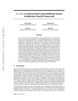 CE-NAS: An End-to-End Carbon-Efficient Neural Architecture Search
  Framework