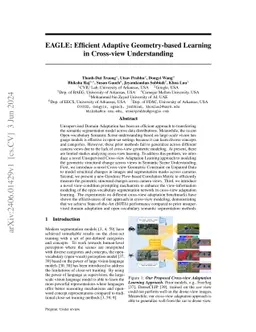 EAGLE: Efficient Adaptive Geometry-based Learning in Cross-view
  Understanding