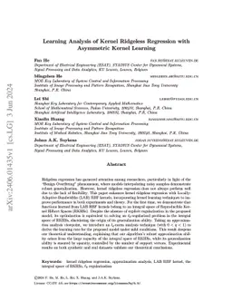 Learning Analysis of Kernel Ridgeless Regression with Asymmetric Kernel
  Learning