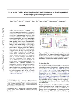 SAM as the Guide: Mastering Pseudo-Label Refinement in Semi-Supervised
  Referring Expression Segmentation