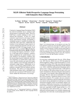 MLIP: Efficient Multi-Perspective Language-Image Pretraining with
  Exhaustive Data Utilization