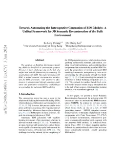 Towards Automating the Retrospective Generation of BIM Models: A Unified
  Framework for 3D Semantic Reconstruction of the Built Environment