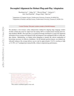 Decoupled Alignment for Robust Plug-and-Play Adaptation