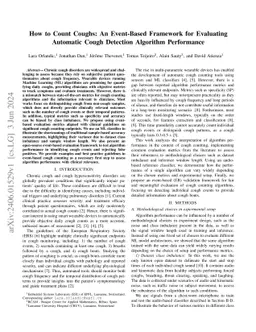 How to Count Coughs: An Event-Based Framework for Evaluating Automatic
  Cough Detection Algorithm Performance