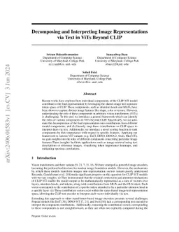 Decomposing and Interpreting Image Representations via Text in ViTs
  Beyond CLIP