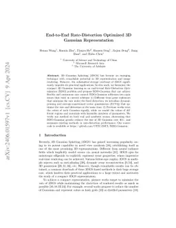 End-to-End Rate-Distortion Optimized 3D Gaussian Representation