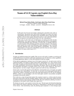 Teams of LLM Agents can Exploit Zero-Day Vulnerabilities