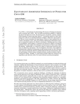 Equivariant amortized inference of poses for cryo-EM