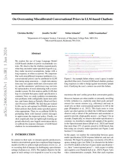 On Overcoming Miscalibrated Conversational Priors in LLM-based Chatbots