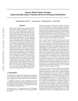 Sparser, Better, Deeper, Stronger: Improving Sparse Training with Exact
  Orthogonal Initialization