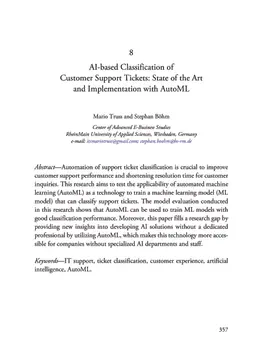 AI-based Classification of Customer Support Tickets: State of the Art
  and Implementation with AutoML