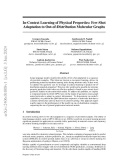 In-Context Learning of Physical Properties: Few-Shot Adaptation to
  Out-of-Distribution Molecular Graphs