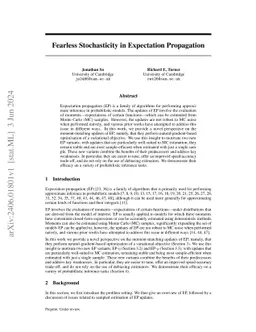 Fearless Stochasticity in Expectation Propagation