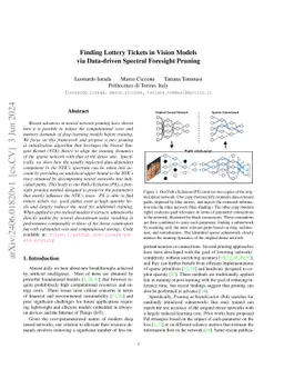 Finding Lottery Tickets in Vision Models via Data-driven Spectral
  Foresight Pruning