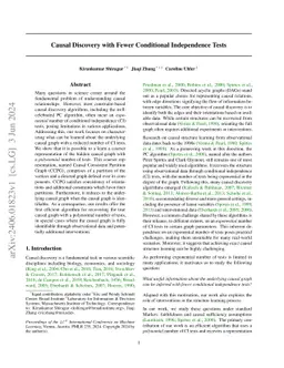 Causal Discovery with Fewer Conditional Independence Tests