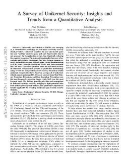 A Survey of Unikernel Security: Insights and Trends from a Quantitative
  Analysis