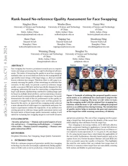 Rank-based No-reference Quality Assessment for Face Swapping