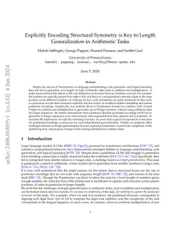 Explicitly Encoding Structural Symmetry is Key to Length Generalization
  in Arithmetic Tasks