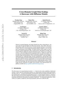 Cross-Domain Graph Data Scaling: A Showcase with Diffusion Models