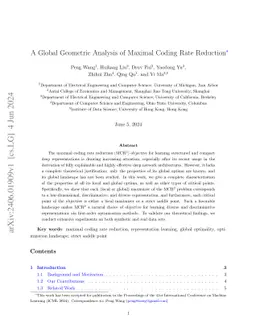 A Global Geometric Analysis of Maximal Coding Rate Reduction