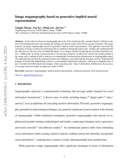 Image steganography based on generative implicit neural representation