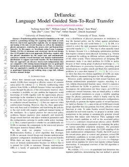 DrEureka: Language Model Guided Sim-To-Real Transfer
