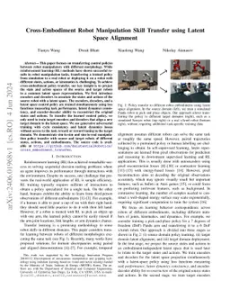 Cross-Embodiment Robot Manipulation Skill Transfer using Latent Space
  Alignment
