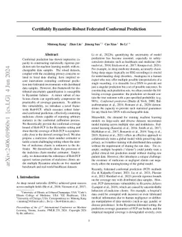 Certifiably Byzantine-Robust Federated Conformal Prediction