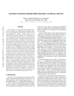Can Dense Connectivity Benefit Outlier Detection? An Odyssey with NAS