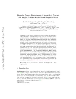 Domain Game: Disentangle Anatomical Feature for Single Domain
  Generalized Segmentation