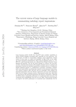 The current status of large language models in summarizing radiology
  report impressions