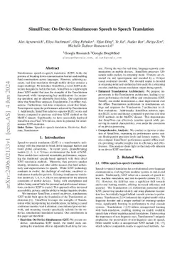 SimulTron: On-Device Simultaneous Speech to Speech Translation