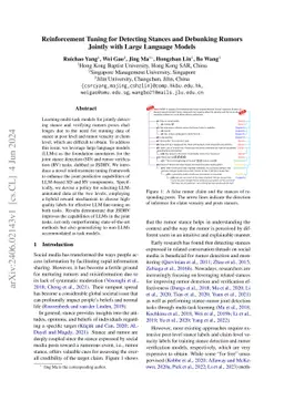Reinforcement Tuning for Detecting Stances and Debunking Rumors Jointly
  with Large Language Models
