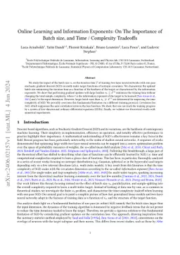 Online Learning and Information Exponents: On The Importance of Batch
  size, and Time/Complexity Tradeoffs