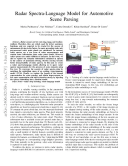 Radar Spectra-Language Model for Automotive Scene Parsing