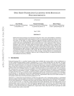 One-Shot Federated Learning with Bayesian Pseudocoresets