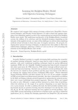Learning the Hodgkin-Huxley Model with Operator Learning Techniques