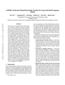 FedMKT: Federated Mutual Knowledge Transfer for Large and Small Language
  Models