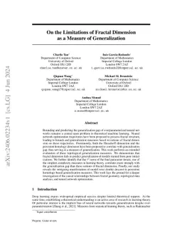On the Limitations of Fractal Dimension as a Measure of Generalization