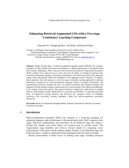 Enhancing Retrieval-Augmented LMs with a Two-stage Consistency Learning
  Compressor