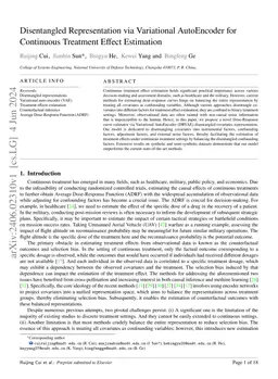 Disentangled Representation via Variational AutoEncoder for Continuous
  Treatment Effect Estimation